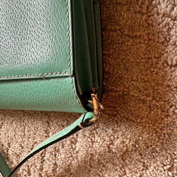 Kate Spade Crossbody Bag Leather Aqua Teal Turquoise Purse - Picture 6 of 8